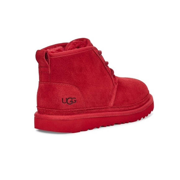 NEW w/Box UGG Kids Unisex nuemel ii Chukka Boot Samba Red Leather Suede Size 3 - Picture 2 of 16